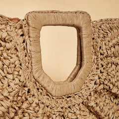 Large Straw Bag Moon Handbag for Women