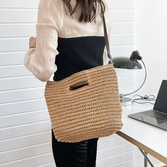 Summer Woven Straw Handbag Large Capacity Handle Bags