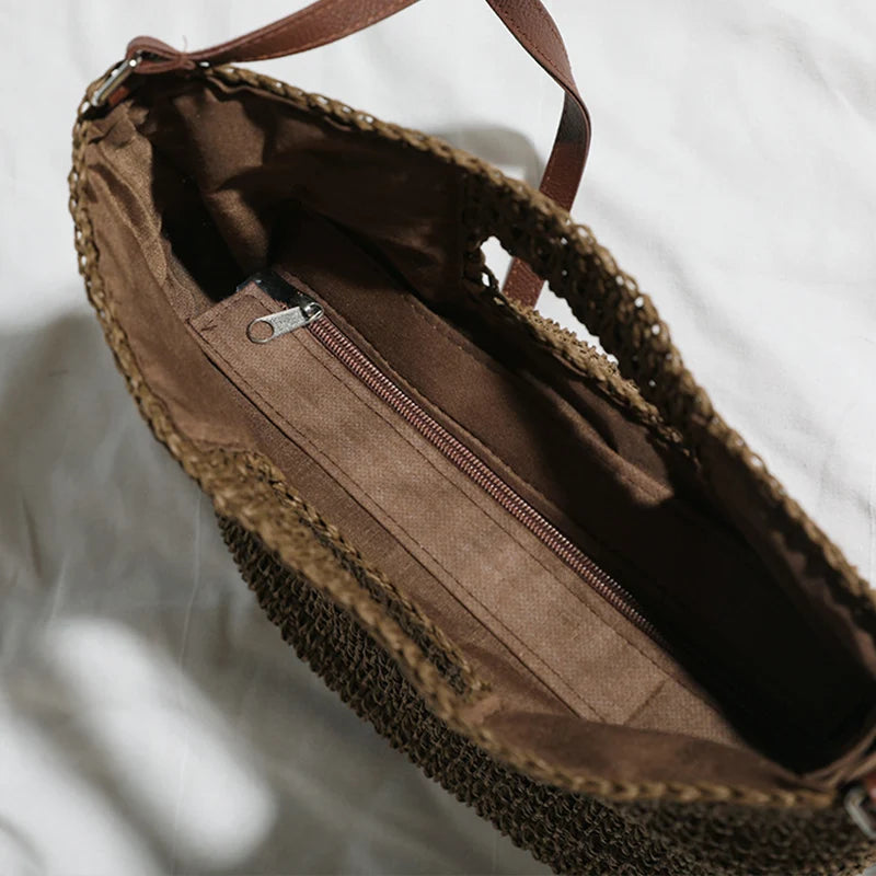 Summer Woven Straw Handbag Large Capacity Handle Bags