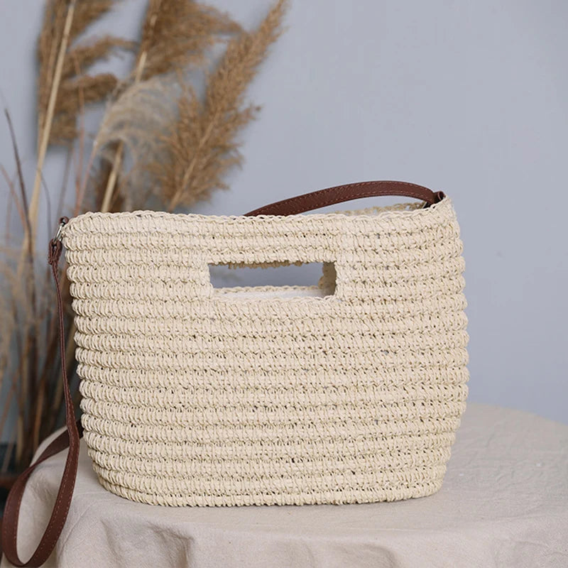 Summer Woven Straw Handbag Large Capacity Handle Bags