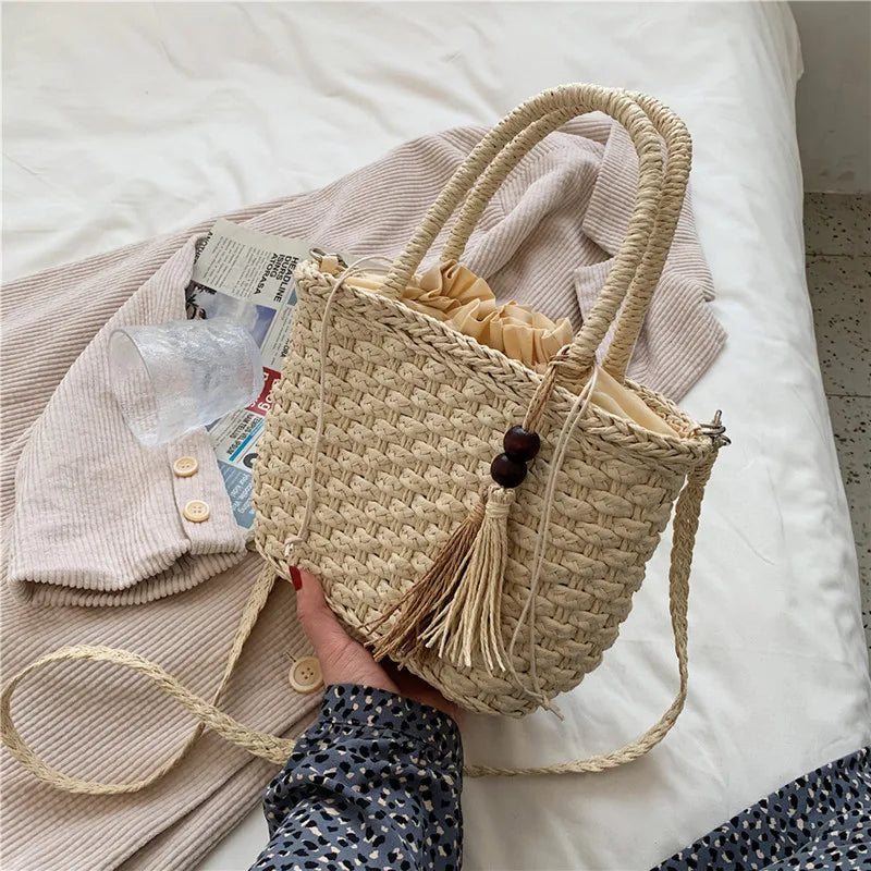 Straw Handbag Women Beach Bag Large Capacity Tote Shopping Handle Bags