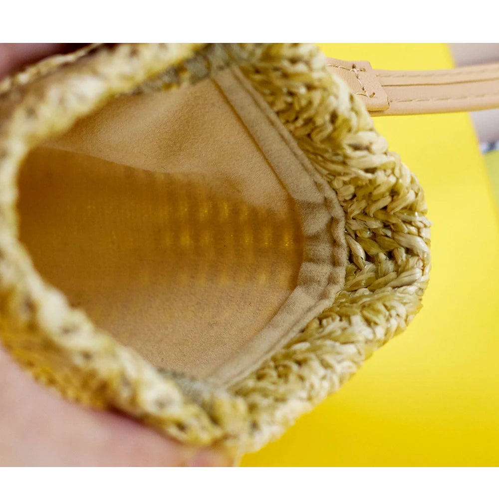 Summer Straw Woven Shoulder Bag for Girls