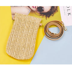 Summer Straw Woven Shoulder Bag for Girls