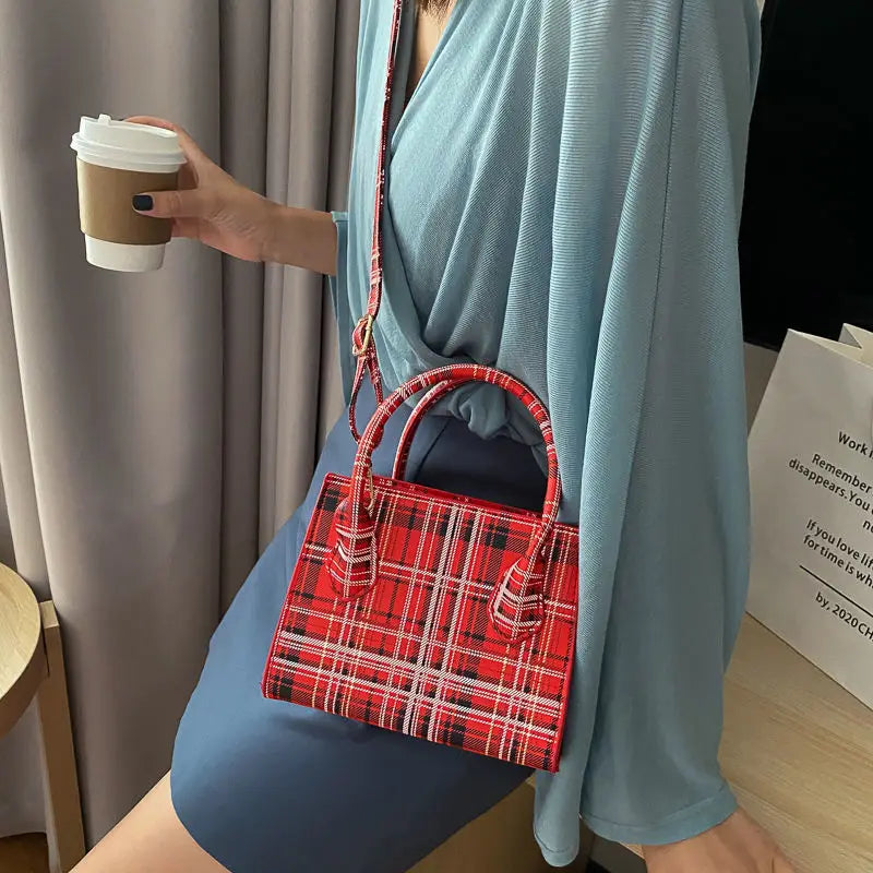 Summer Niche Plaid Messenger Bag for Women