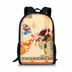 Mario Print Backpack Durable Large Capacity School Bag for Kids