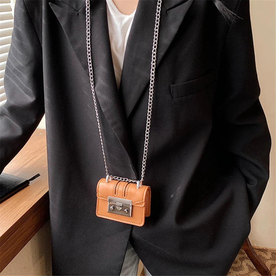 Mini Square Bag Purses Lipstick Box PU Leather Crossbody Bags for Women