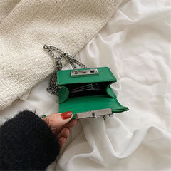 Mini Lipstick Box Square Bag PU Leather Crossbody Bags for Women