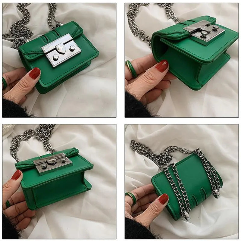 Mini Square Bag Lipstick Box PU Leather Shoulder Crossbody Bags for Women