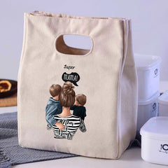 Mom Cartoon Print Lunch Bags Cooler Totes Insulated Thermal Food Container