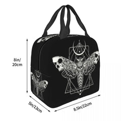 Surreal Death Moth Insulated Lunch Bag Gothic Goth Anti Waterproof Cooler