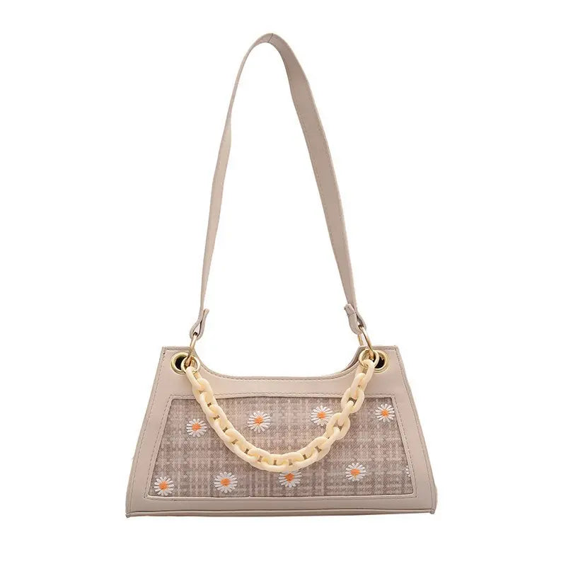 Casual Women's Totes Shoulder Bag PU Leather Handbag Flower Pattern