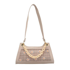 Casual Women's Totes Shoulder Bag PU Leather Handbag Flower Pattern