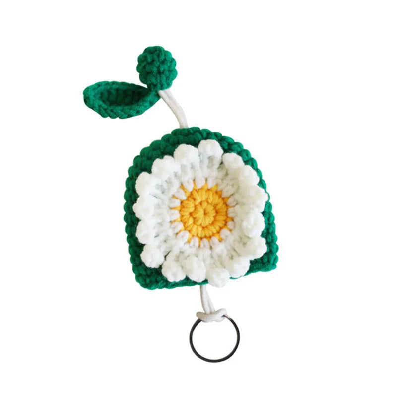 Chrysanthemum Women's Key Bag Knit Key Wallet Car Key Holder