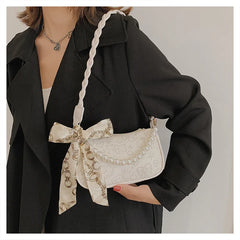 Cartoon Pattern Shoulder Bag with Silk Scarf