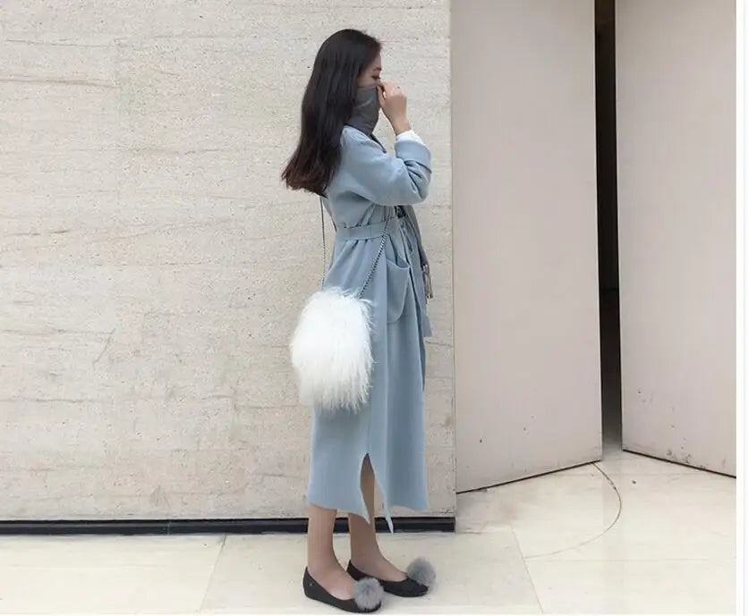 Winter Plush Round Bag Soft Shoulder Messenger Handbag