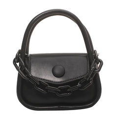 Girl's Shoulder Bag with Contrast Stitching Acrylic Thick Chain Crossbody Bag