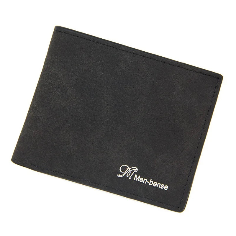 Men's Slim Wallet PU Leather Money Clip Card Holder Coin Pocket Brown