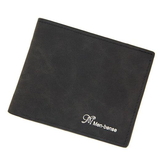 Men's Slim Wallet PU Leather Money Clip Card Holder Coin Pocket Brown