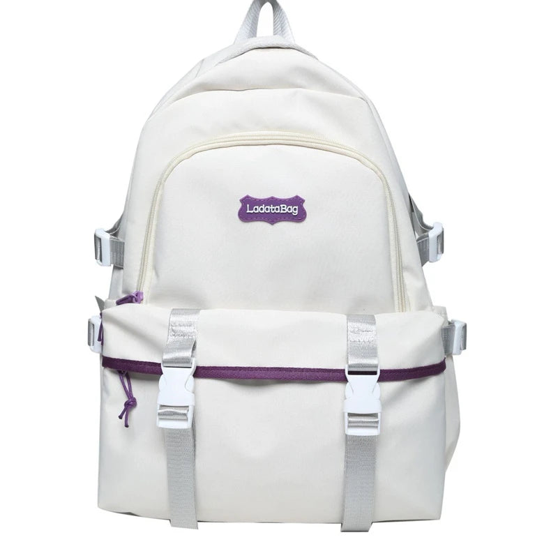 TARVEASY Backpack Women Solid Ulzzang Laptop Bags Ladies Pink Middle School Stud