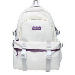 TARVEASY Backpack Women Solid Ulzzang Laptop Bags Ladies Pink Middle School Stud