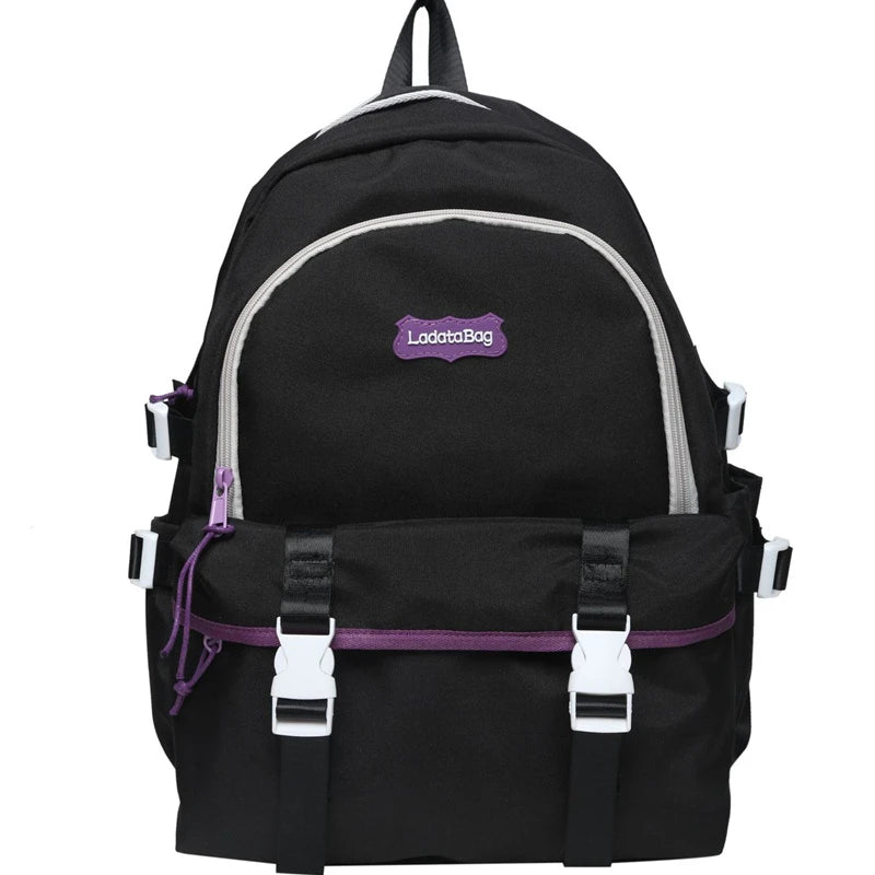 TARVEASY Backpack Women Solid Ulzzang Laptop Bags Ladies Pink Middle School Stud