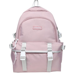 TARVEASY Backpack Women Solid Ulzzang Laptop Bags Ladies Pink Middle School Stud
