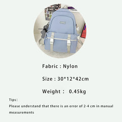 TARVEASY Backpack Women Solid Ulzzang Laptop Bags Ladies Pink Middle School Stud