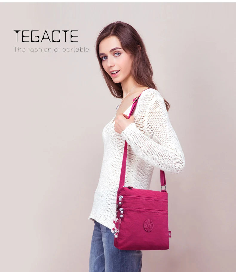 Floral Women Messenger Bag Nylon Women Shoulder Crossbody Bags Female Ladies Han