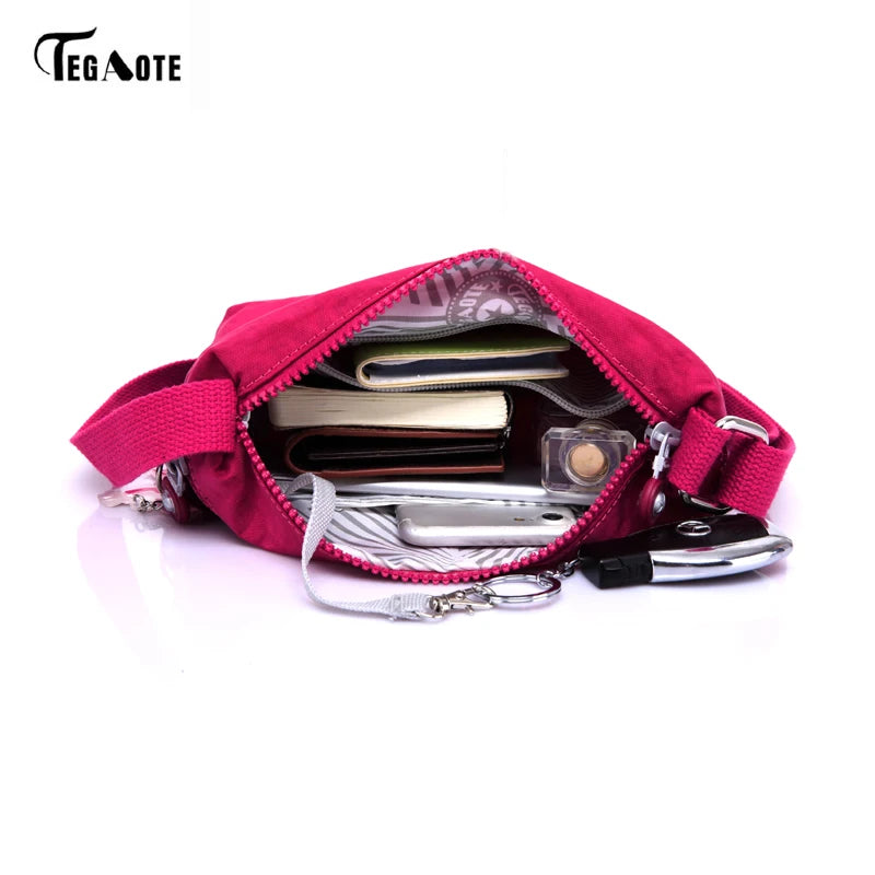 Floral Women Messenger Bag Nylon Women Shoulder Crossbody Bags Female Ladies Han
