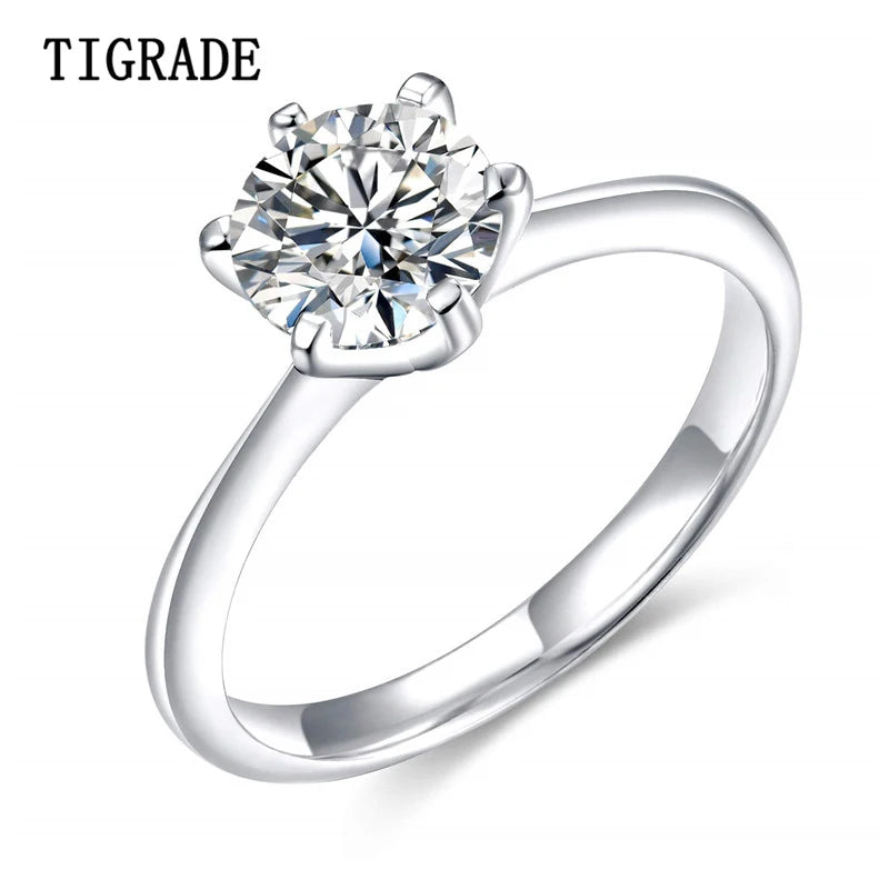 925 Silver Wedding Ring Hearts Arrows Bague Femme Argent 925