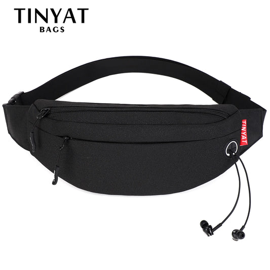 TINYA Canvas Men Fanny Pack Outdoor Sports Waist Pack Crossbody Phone Pouch Bag