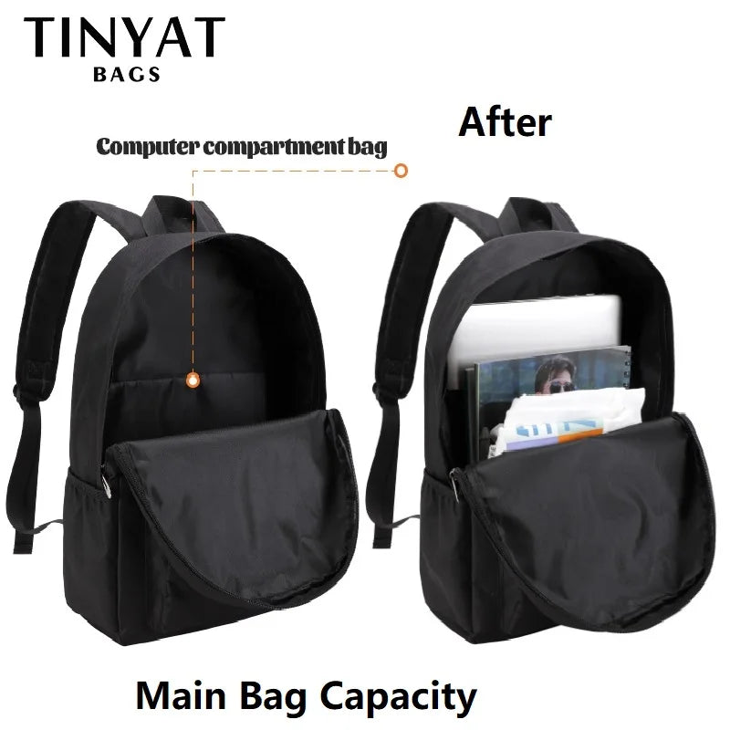 Canvas Backpack Gray Casual Rucksack 15inch Laptop College Student School Bag
