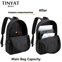 Canvas Backpack Gray Casual Rucksack 15inch Laptop College Student School Bag