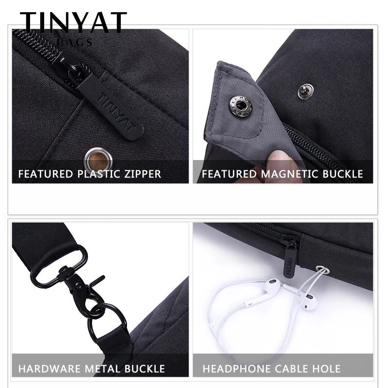Men's Chest Bag Double Headphone Jack Shoulder Crossbody Bag