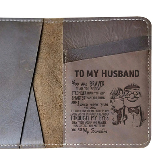 Personalized Leather Passport Cover - Gift for Him