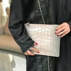 Crocodile Pattern Women's Clutch Bag Envelope Evening Handbag