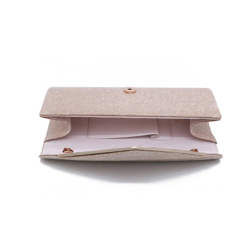 Sequined Envelope Clutch Pink Evening Bag Wedding Purse Female Handbag