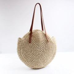 Women Large Raffia Straw Bag Beach Handbags Travel Shoulder Bags Red Apricot Tot