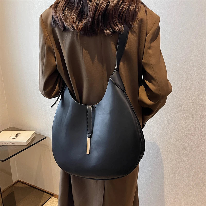 Women's Large Shoulder Side Bag Winter Solid Large Capacity Handbag