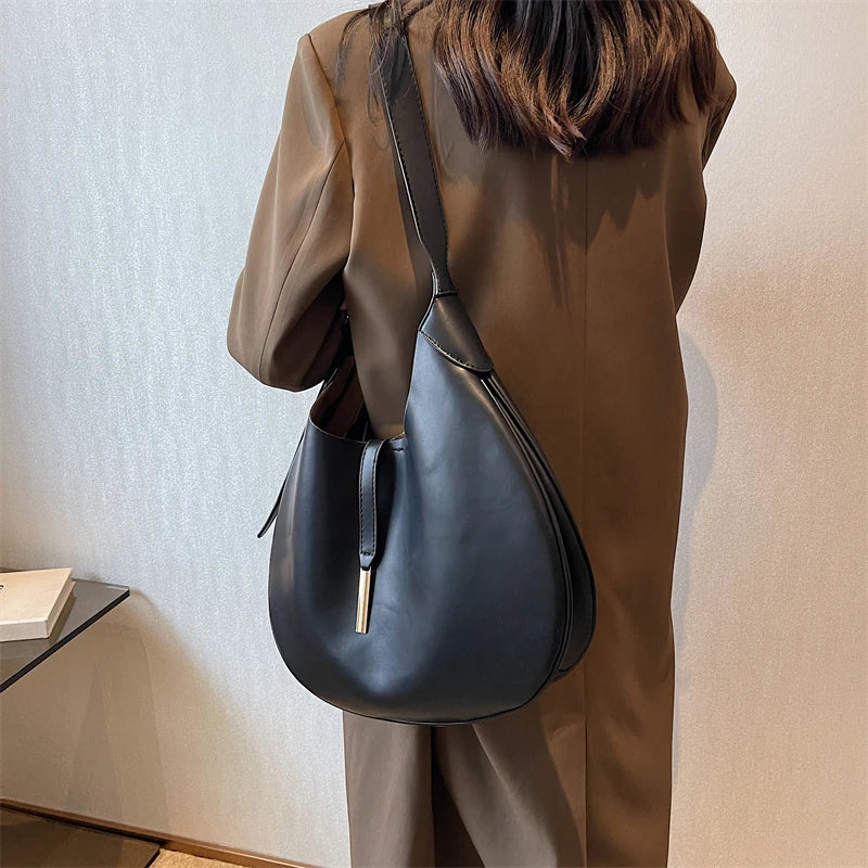 Women's Large Shoulder Side Bag Winter Solid Large Capacity Handbag