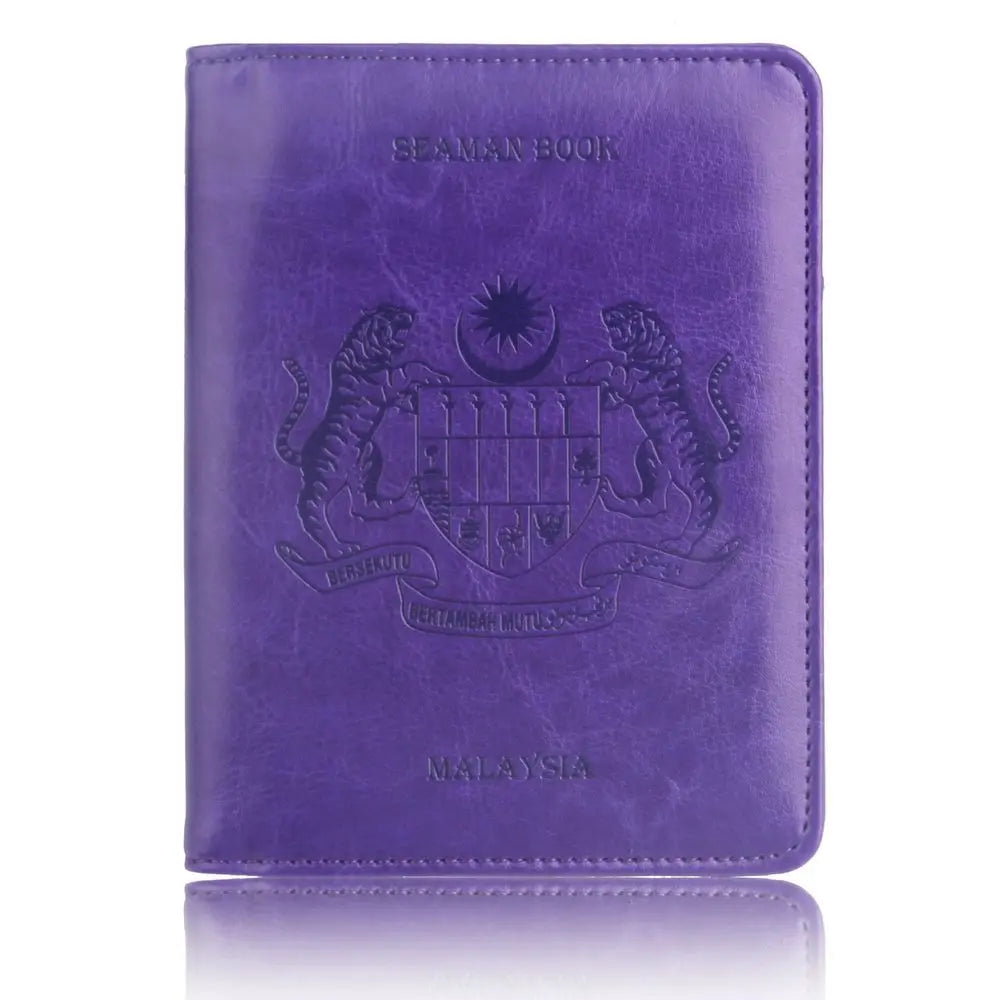 RFID Blocking Malaysian Passport Cover Leather Travel Holder Wallet