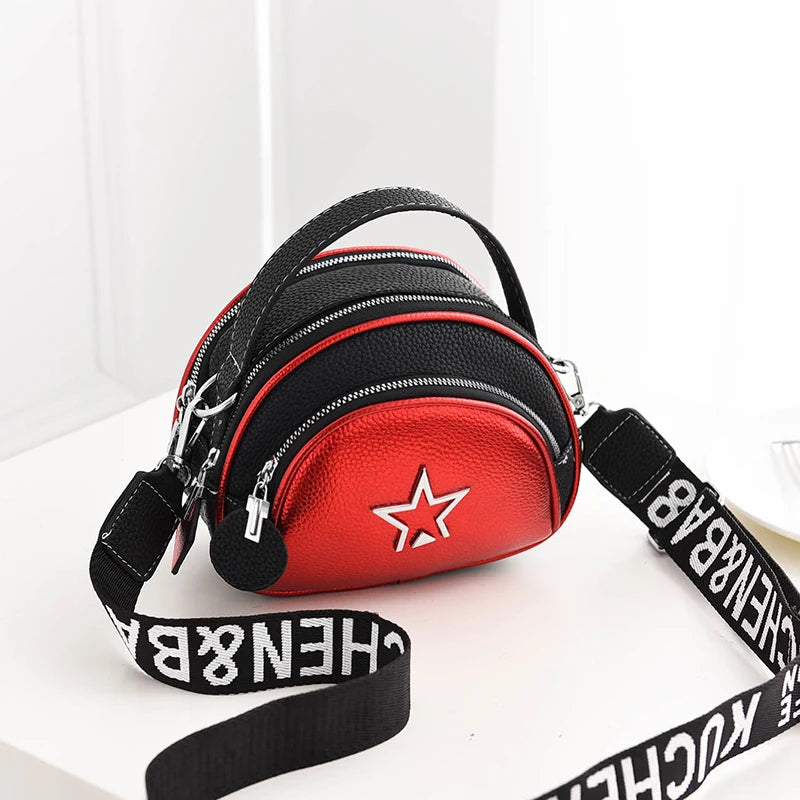Fashionable Square Bag Womens Zipper Print Small Purses Shoulder Bag