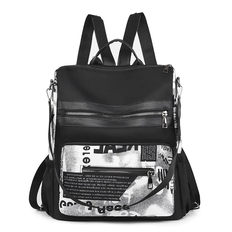 Large Capacity Oxford Backpack Geometric Versatile Backpacks Women