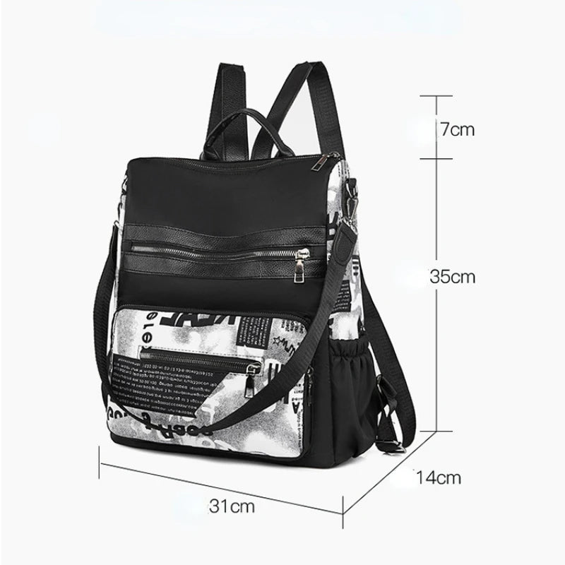 Large Capacity Oxford Backpack Geometric Versatile Backpacks Women
