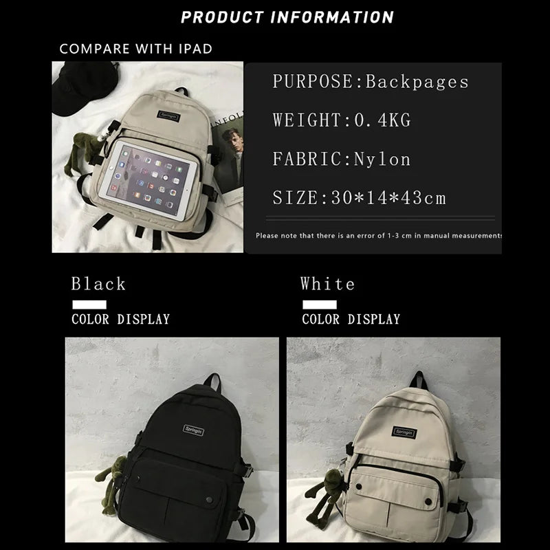 Nylon Large Capacity Women Backpack Waterproof Unisex Lady Mochila