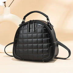 Oval PU Leather Shoulder Bags for Women Casual Solid Female Handbag