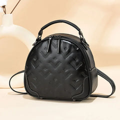 Oval PU Leather Shoulder Bags for Women Casual Solid Female Handbag
