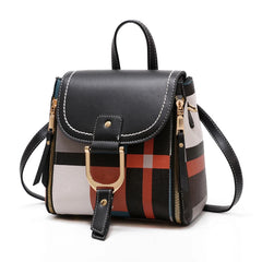 Plaid Lady Shoulder Bag Square PU Single or Double Strape Handbag