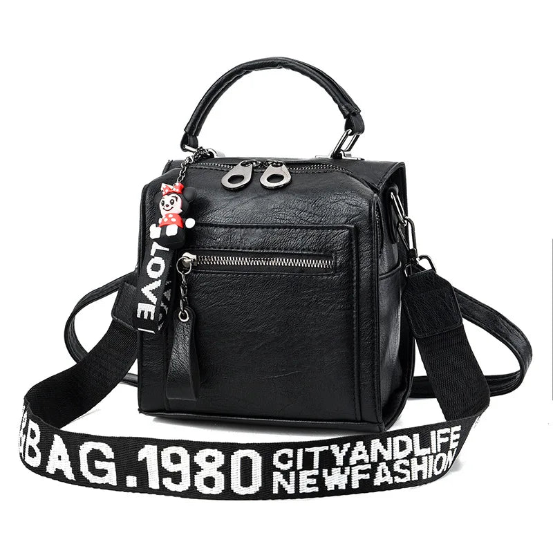 Square Versatile Letter Strape PU Leather Ladies Handbag