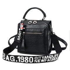 Square Versatile Letter Strape PU Leather Ladies Handbag